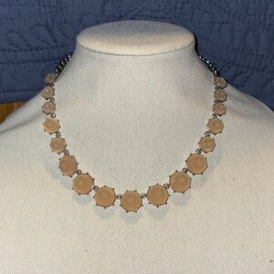 Elegant Peachy Beige and Silver Necklace